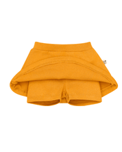 Saia com Short Infantil Menina – Algodão Premium Liso | Amarelo