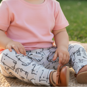 Calça Bebê e Infantil Unissex – Malha Algodão Estampado | Gatinhos Minimalistas