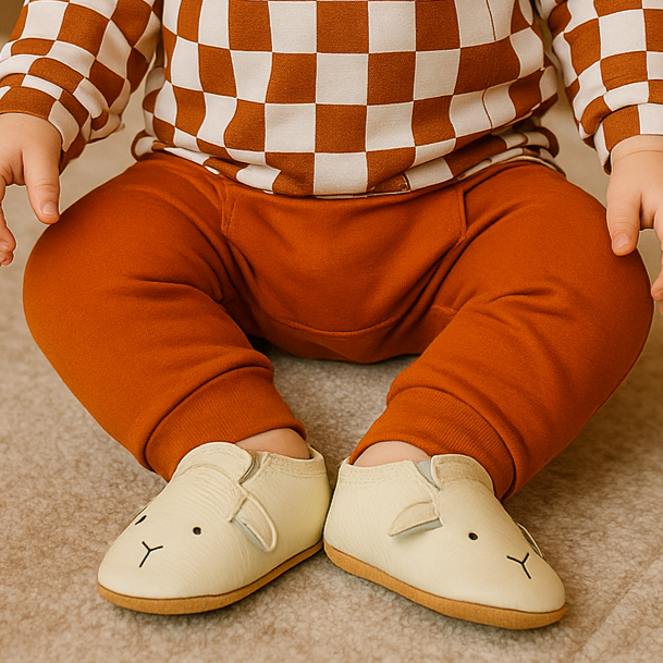 Calça Bebê/ Infantil Unissex Com Bolso Canguru - Algodão Premium Liso | Laranja