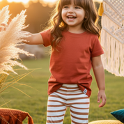 Legging Bebê/Infantil Menina - Algodão Premium Estampa Exclusiva | Listras Amarelas
