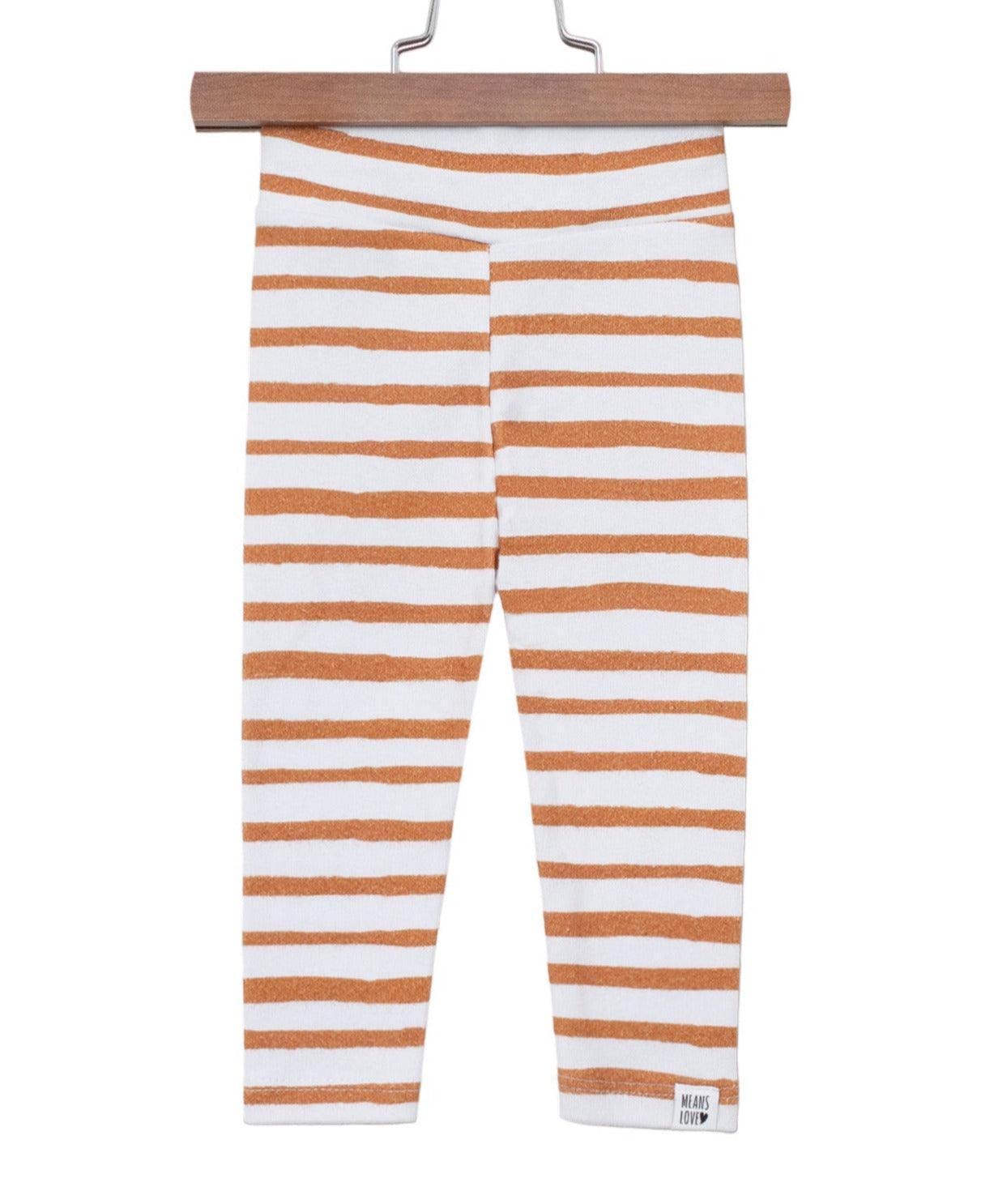 Legging Bebê/Infantil Menina - Algodão Premium Estampa Exclusiva | Listras Amarelas