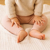 Legging Bebê e Infantil Menina – Canelado Algodão Premium Liso | Rosa Claro