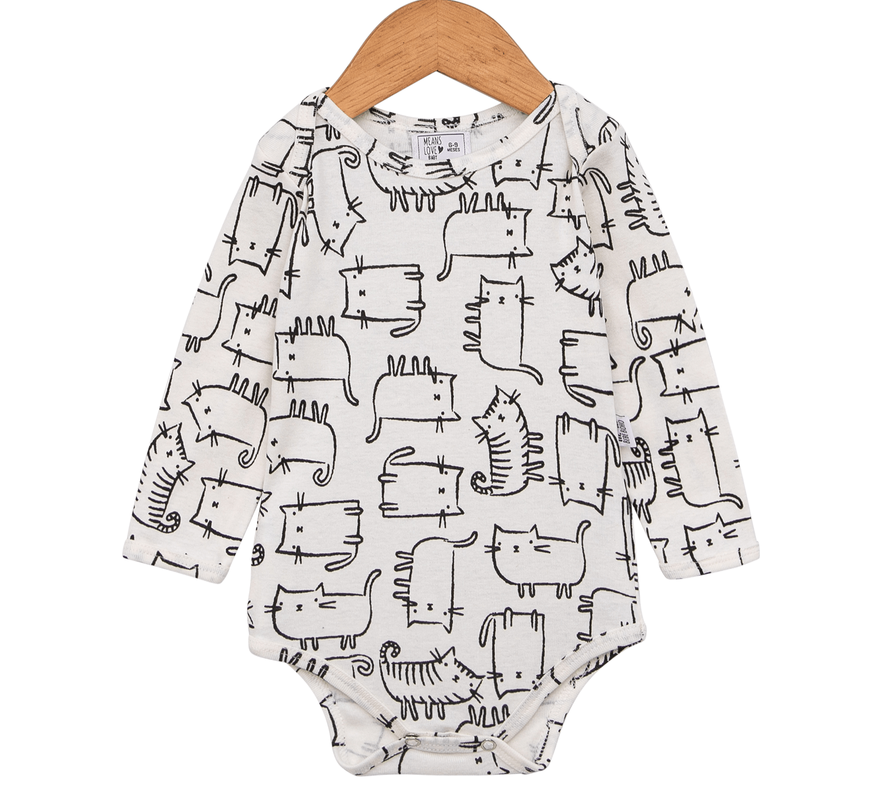 Body Bebê e Infantil Unisssex – Malha Body Estampado | Gatinhos Minimalistas