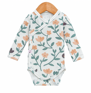 Body Kimono Bebê Recém-Nascido à 3 Meses Menina - Cotton Premium Estampa Exclusiva | Floral Vintage Tons de Azul