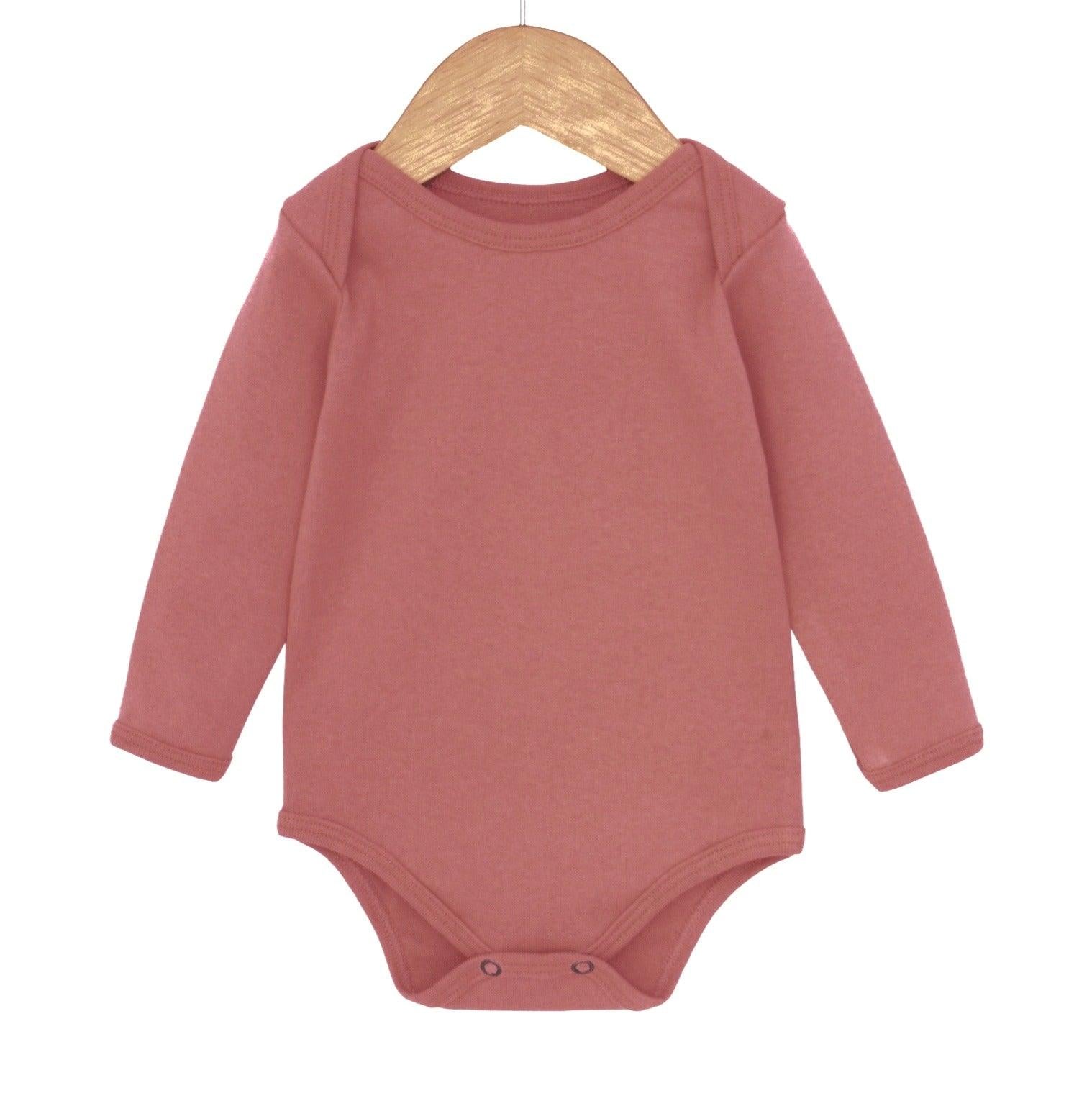 Body Bebê/Infantil Manga Longa Unissex - Algodão Premium Liso | Terracota