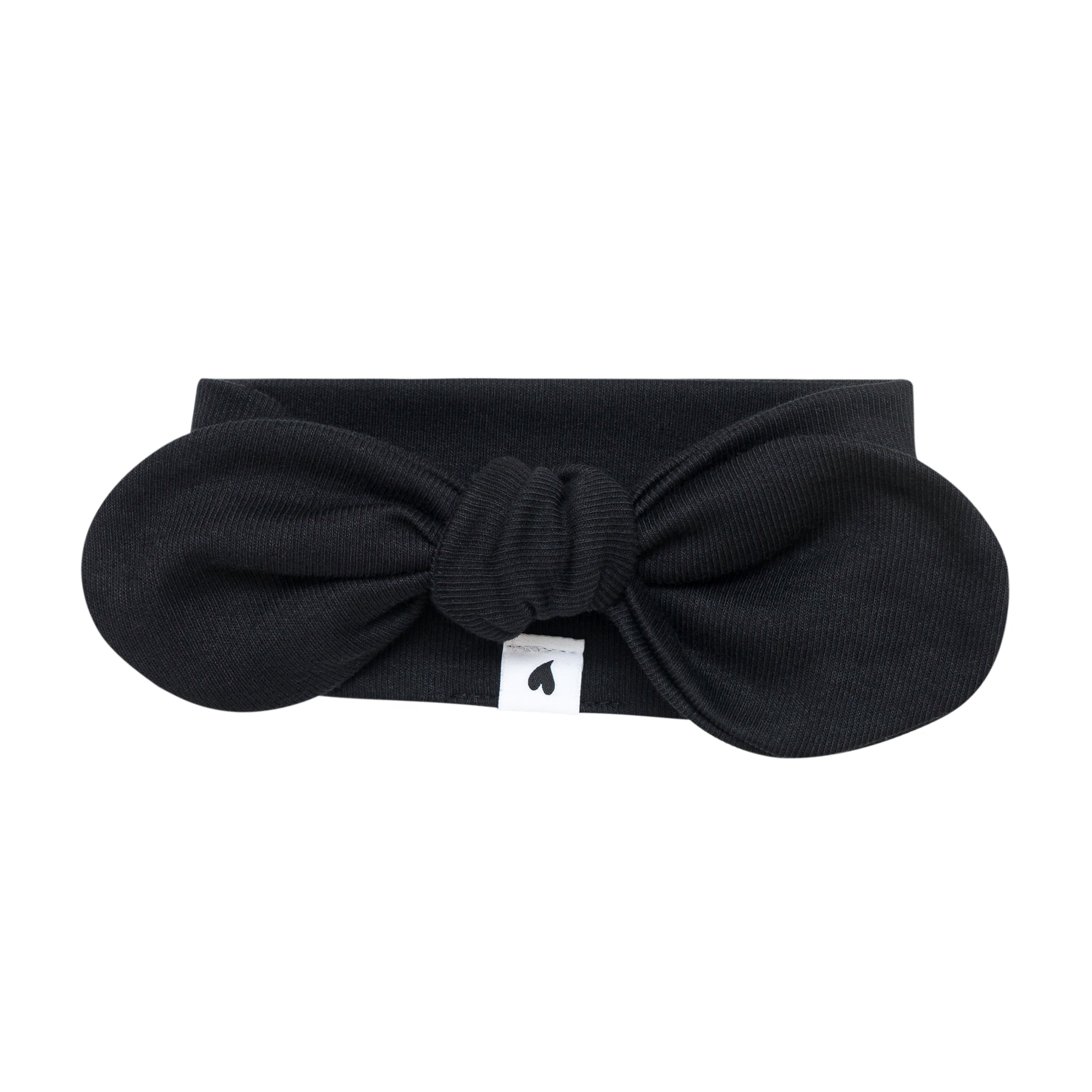 Laço de Cabelo Infantil Regulável - Algodão Stretch Liso | Preto