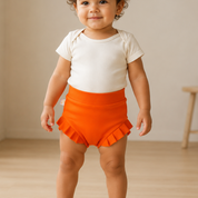 Short Plissado – Algodão Premium | Laranja