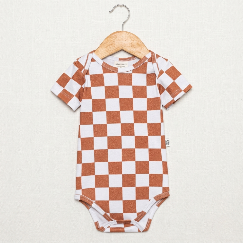 Body Manga Curta - Algodão Premium | Plaid