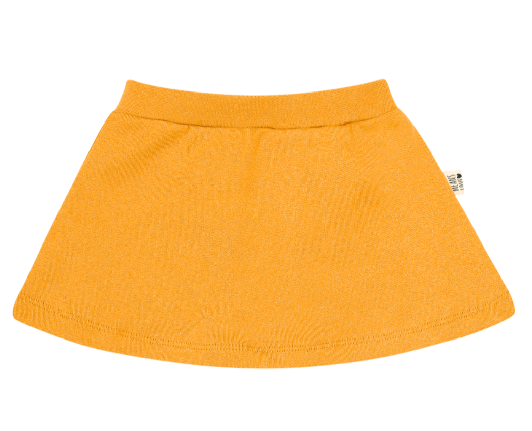 Saia Com Short Infantil Menina [Algodão - Lisa] - Amarela