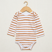 Body Manga Longa - Algodão Premium | Listras Amarelas