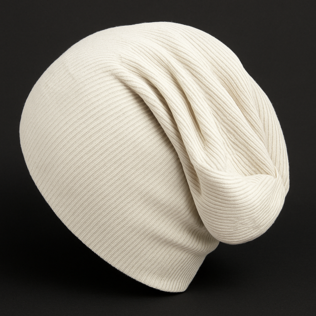 Infantil Estilo Beanie Tamanho Adaptável - Canelado Premium | Off White
