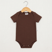 Body Manga Curta - Algodão Premium | Marrom Café