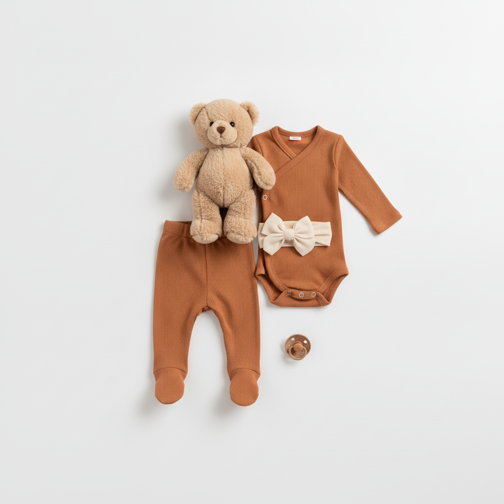 Conjunto Body Kimono + Calça com Pezinho – Recém-Nascido à 3 Meses | Argila