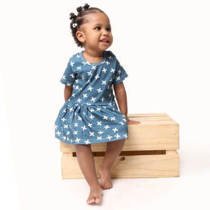 Body Vestido Bebê/Infantil Blue Kisses