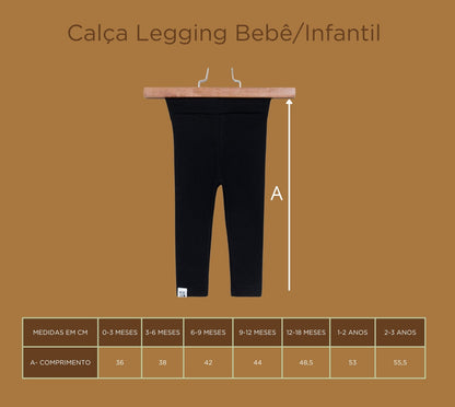 Legging Bebê/Infantil Menina [Cotton - Estampada] - Xadrez Marrom