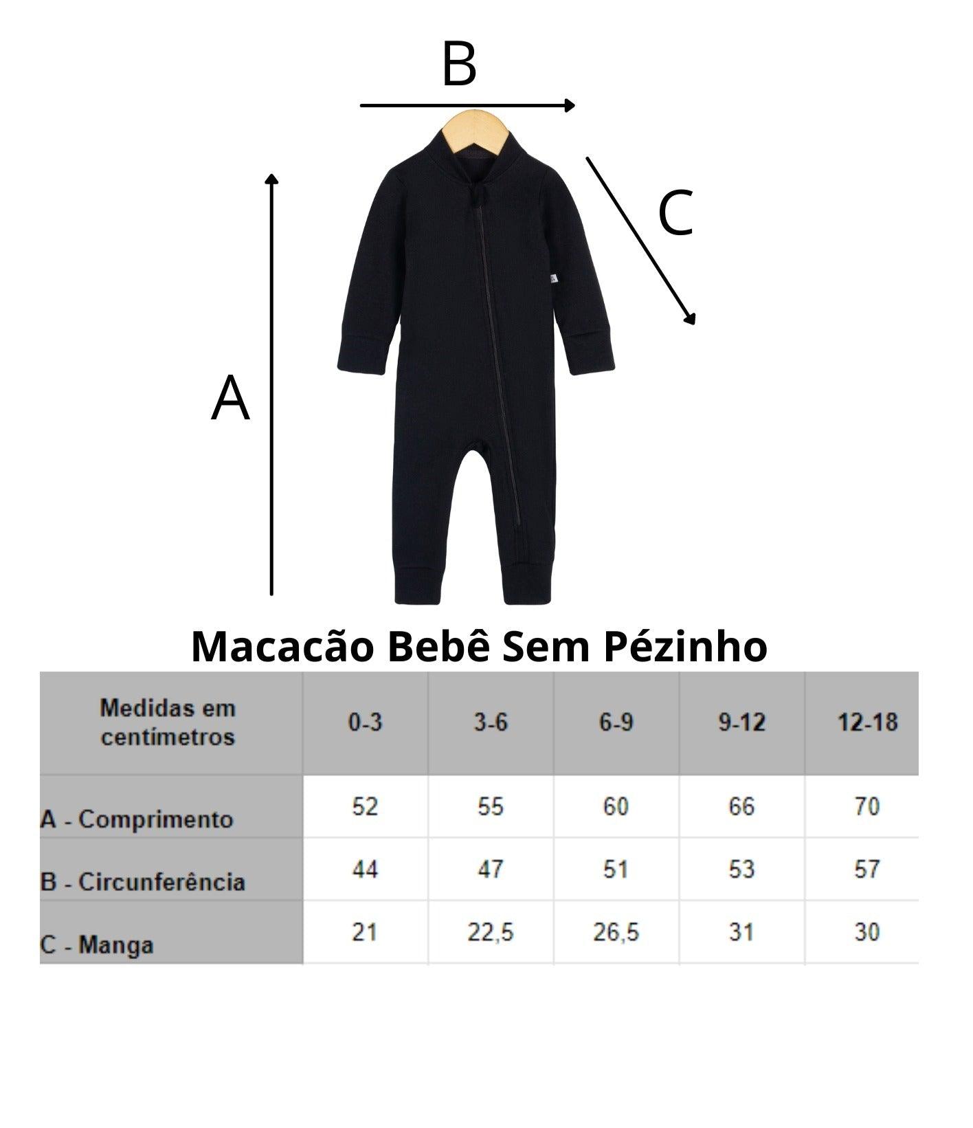 Macacão Bebê Com Zíper Frontal Unissex – Algodão Liso| Cor Marrom