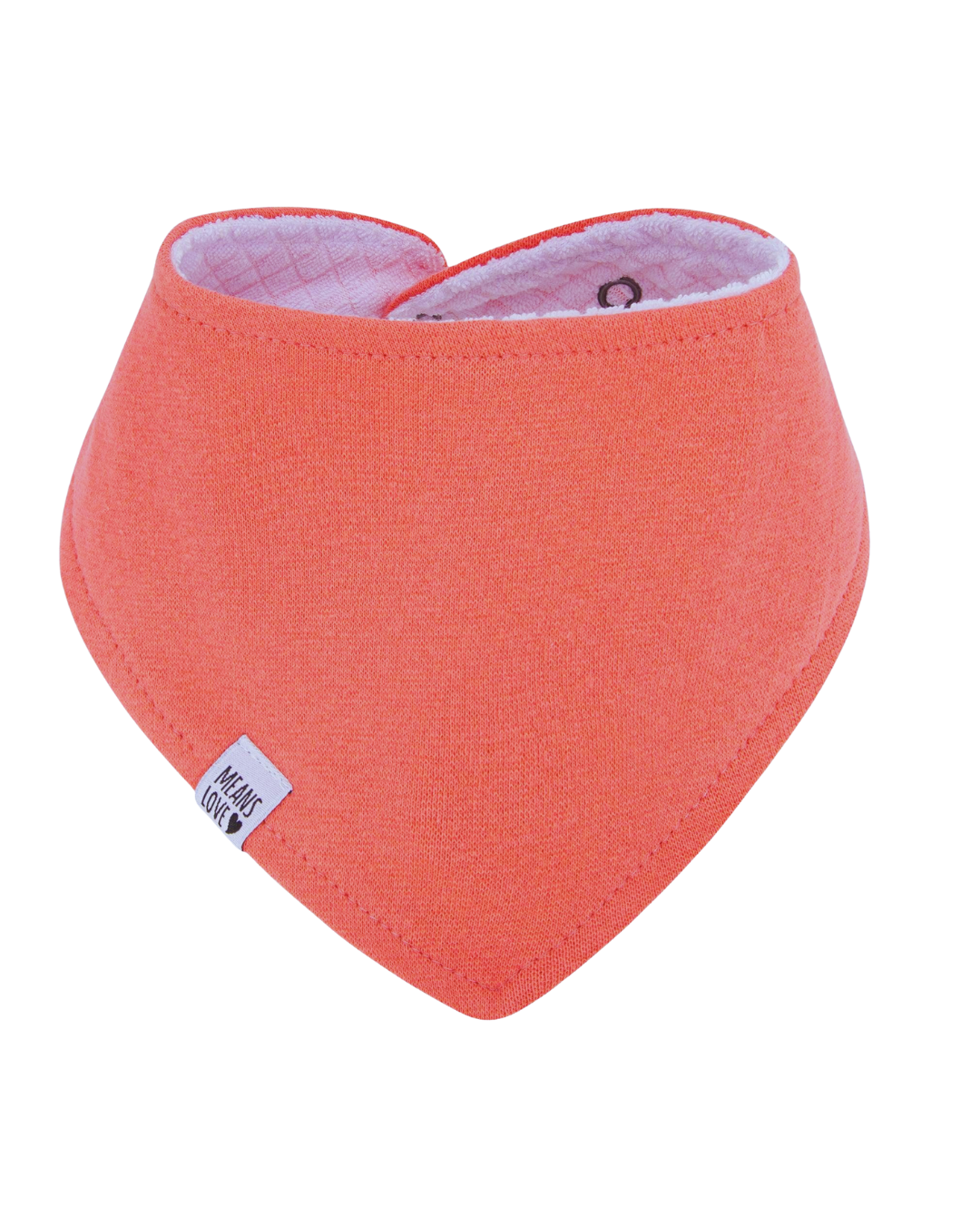 Bandana Babador Bebê Unissex – Algodão Stretch Liso | Coral
