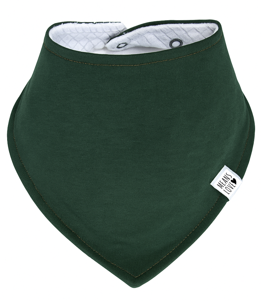 Bandana Babador Bebê Super Absorvente Forro Atoalhado Premium lisa cor verde mate