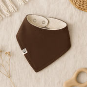 Bandana Babador Bebê Super Absorvente Forro Atoalhado Premium lisa marrom cafe