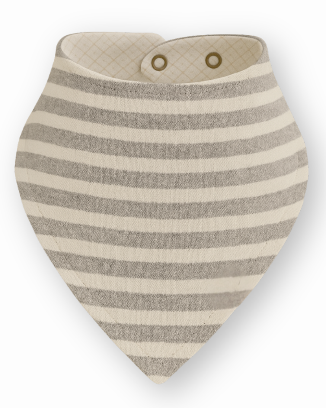 Bandana Babador Bebê Unissex –  Malha Algodão Estampada Exclusiva |  Listras Horizontais Cinza