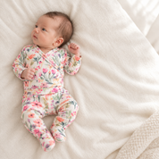 Conjunto Body Kimono + Calça com Pezinho – Recém-Nascido à 3 Meses | Cotton Adapt - Petit Fleur