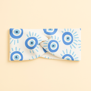 Faixinha de Cabelo Bebê - Algodão Stretch Estampa Exclusiva | Olho Grego Azul