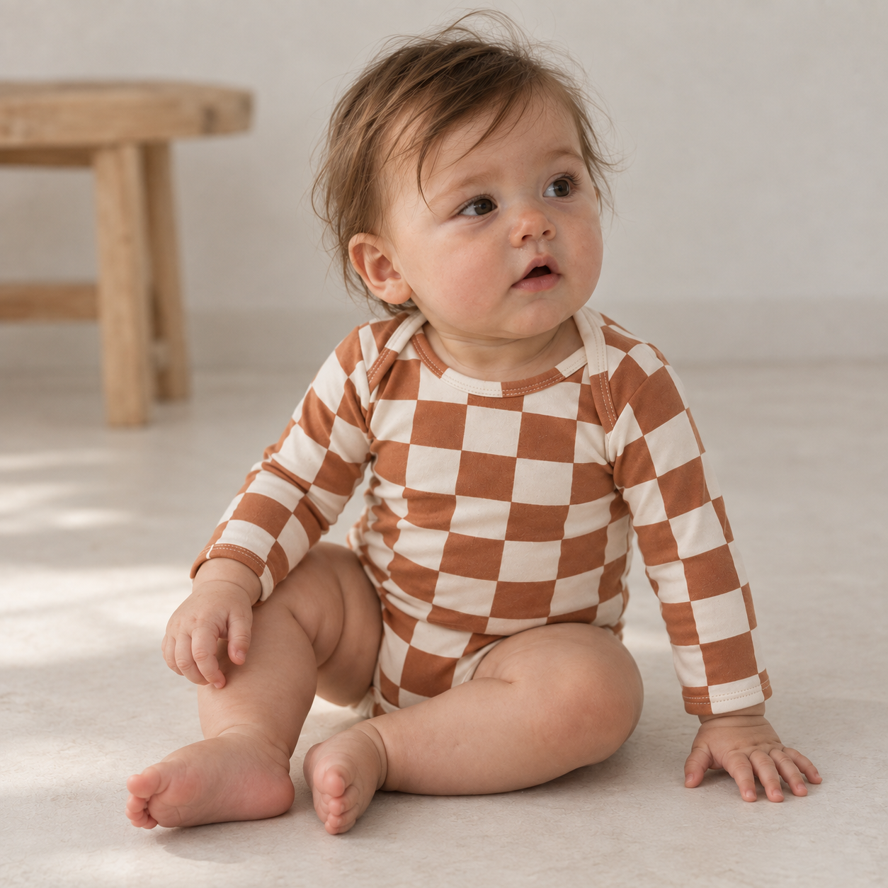 Body Manga Longa - Algodão Premium | Plaid