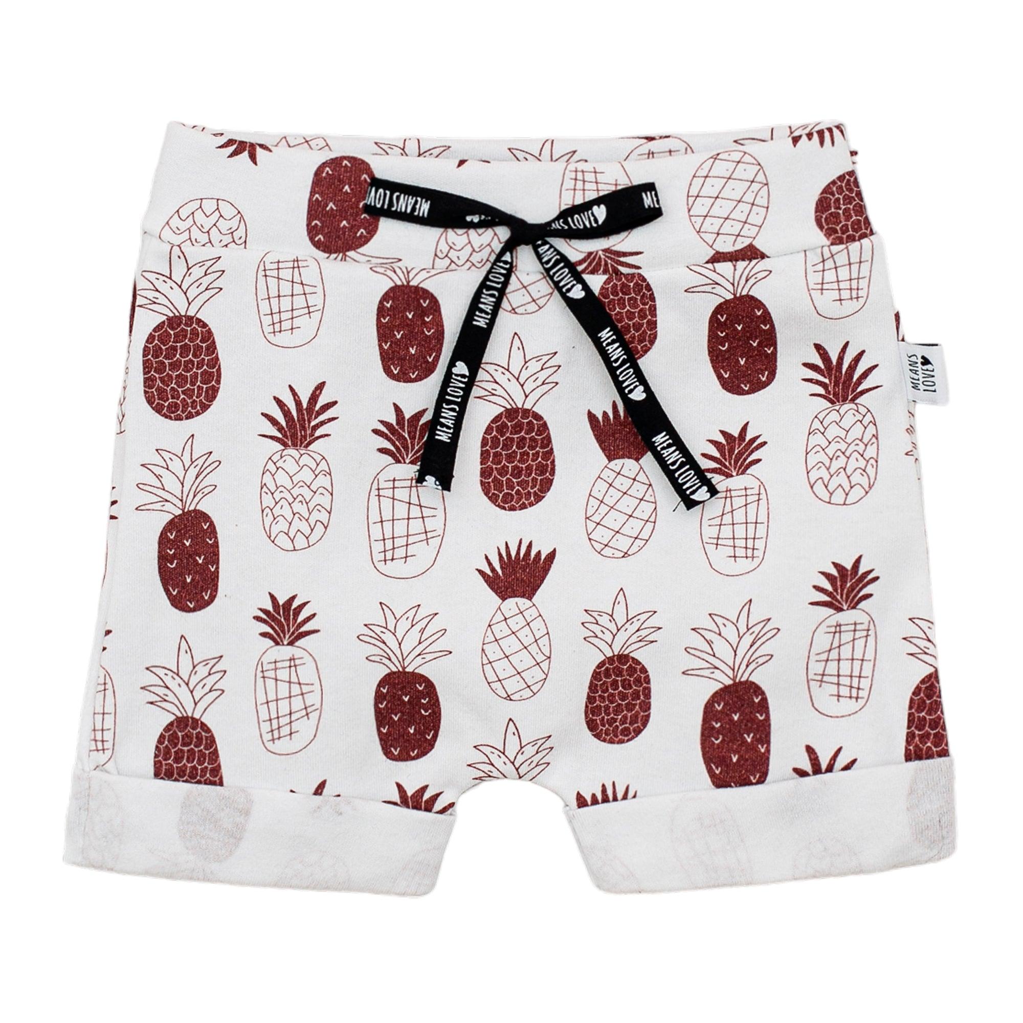 Bermuda Bebê Infantil Menino Algodao Premium Estampa Exlusiva Abacaxi Boho Catalogo 