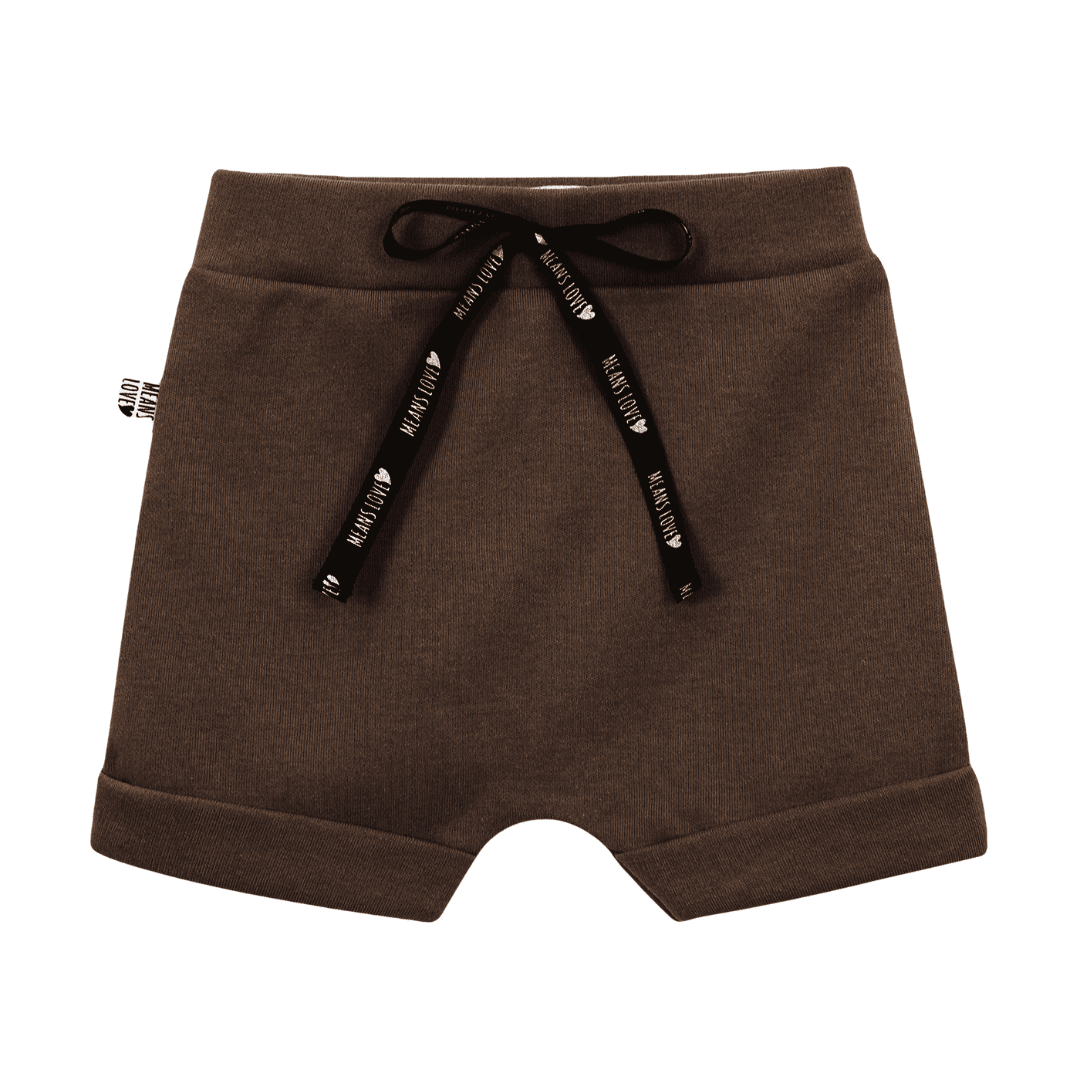 Bermuda Bebê Infantil Menino Algodao Stretch Premium Liso Marrom catalogo