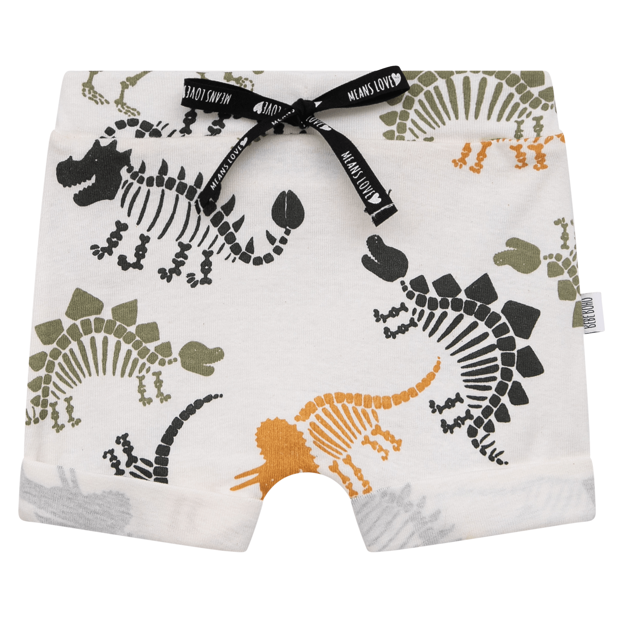 Bermuda bebe infantil algodao premium means love baby estampado fosseis dinossauros