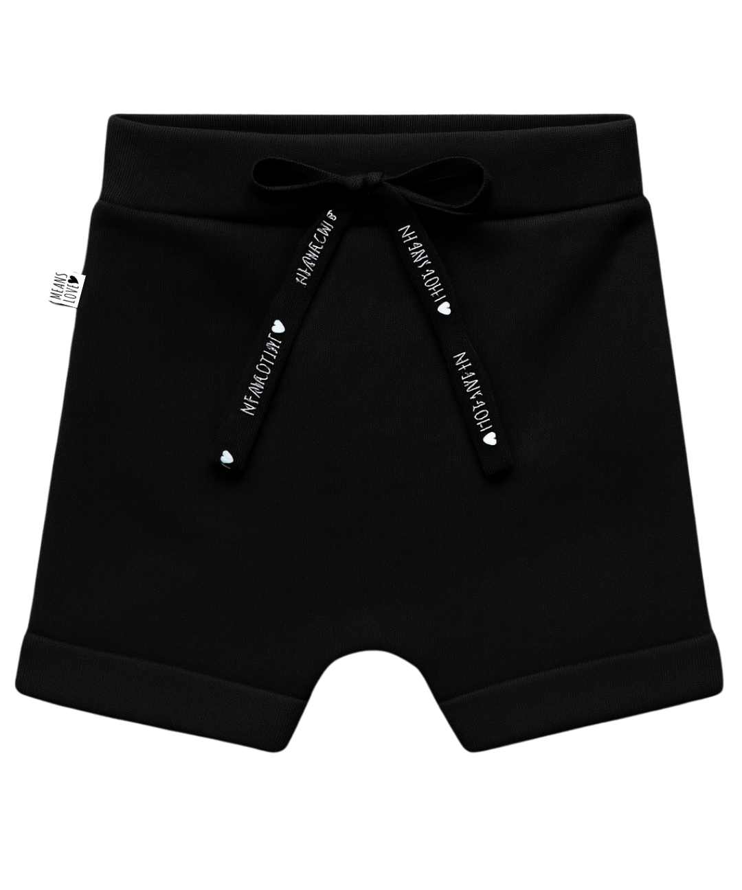 Bermuda bebe infantil algodao premium means love baby lisa preta