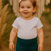 Body Bebê/Infantil Manga Curta Unissex Algodão Premium Liso Branco
