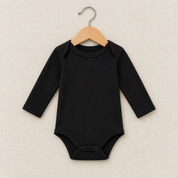 Body Manga Longa - Algodão Canelado | Preto