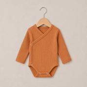 Body Kimono Recém-Nascido à 3 Meses - Algodão Canelado | Argila