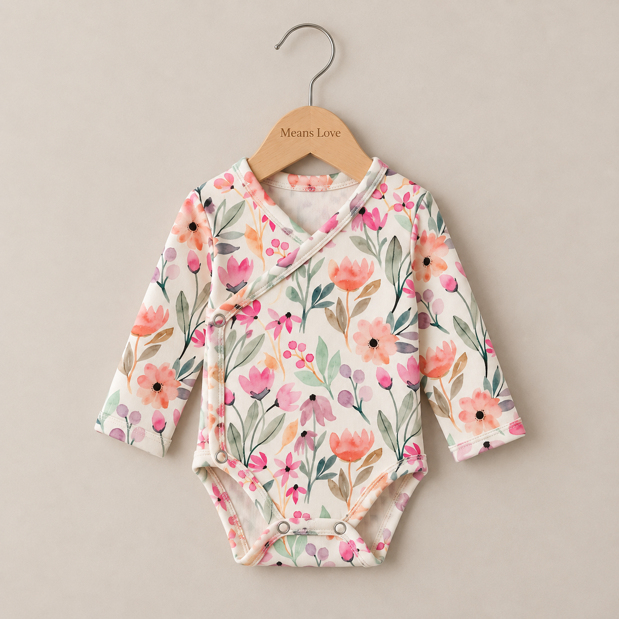 Conjunto Body Kimono + Calça com Pezinho – Recém-Nascido à 3 Meses | Cotton Adapt - Petit Fleur