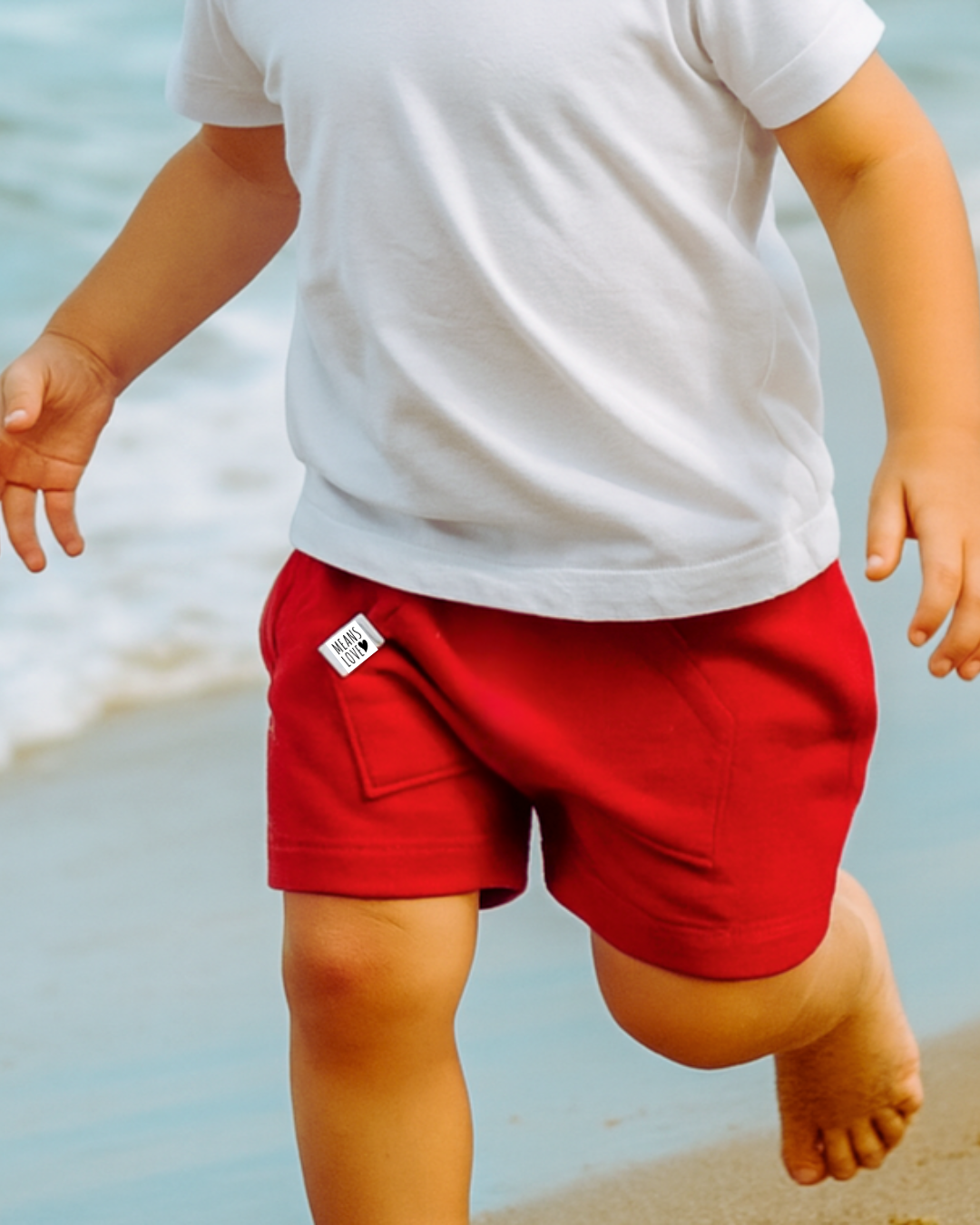 Bermuda Bebê/Infantil Menino – Malha Algodão Liso | Vermelha