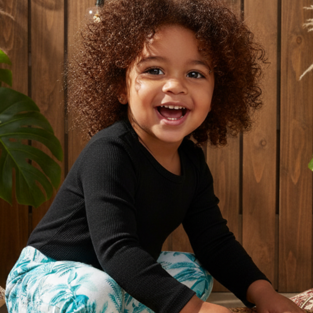 Body Bebê e Infantil Unissex Manga Longa – Algodão Canelado Premium Liso | Preto