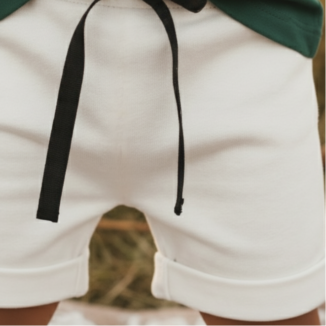 Bermuda Bebê/Infantil Menino – Malha Algodão Liso | Off White