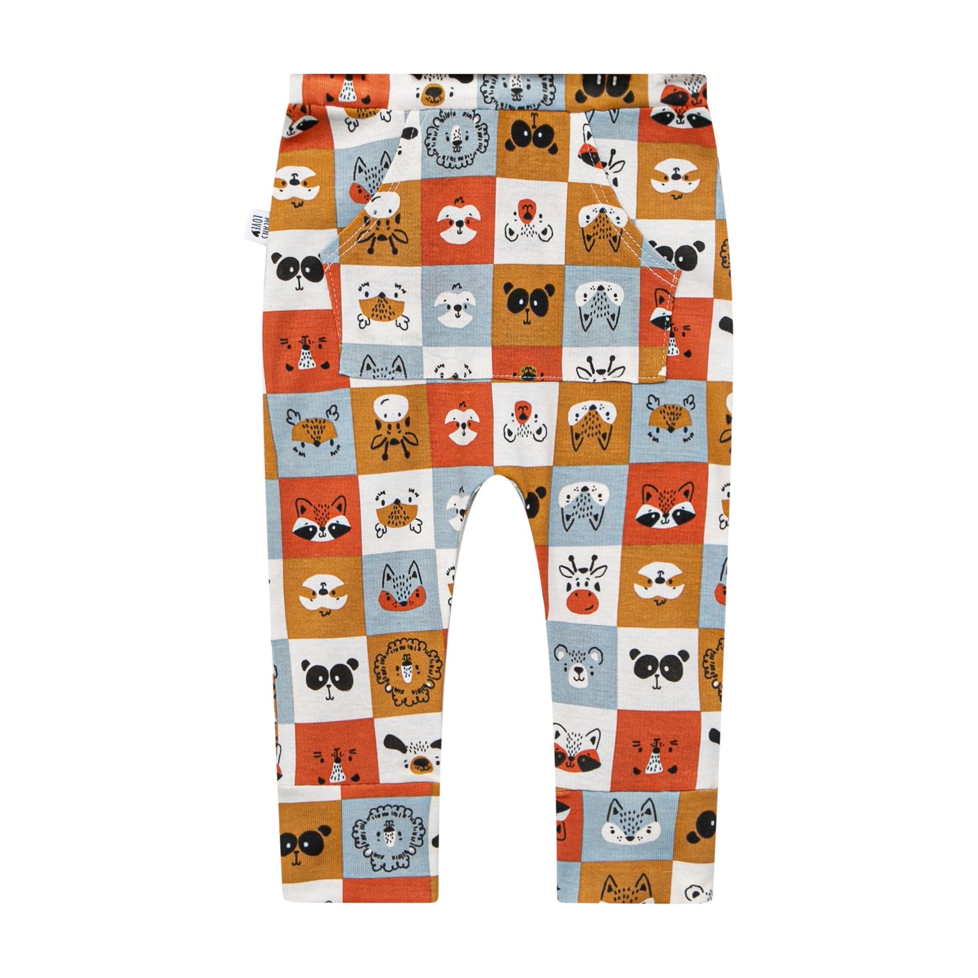 Calça Bebê/Infantil Unissex – Malha Algodão Estampado  grid animado