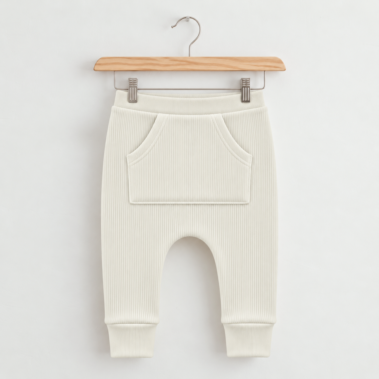 Calça Bolsão Canguru - Algodão Canelado | Off White