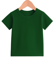 Camiseta Bebê/Infantil Manga Curta Unissex - Malha Algodão Lisa | Verde Bandeira