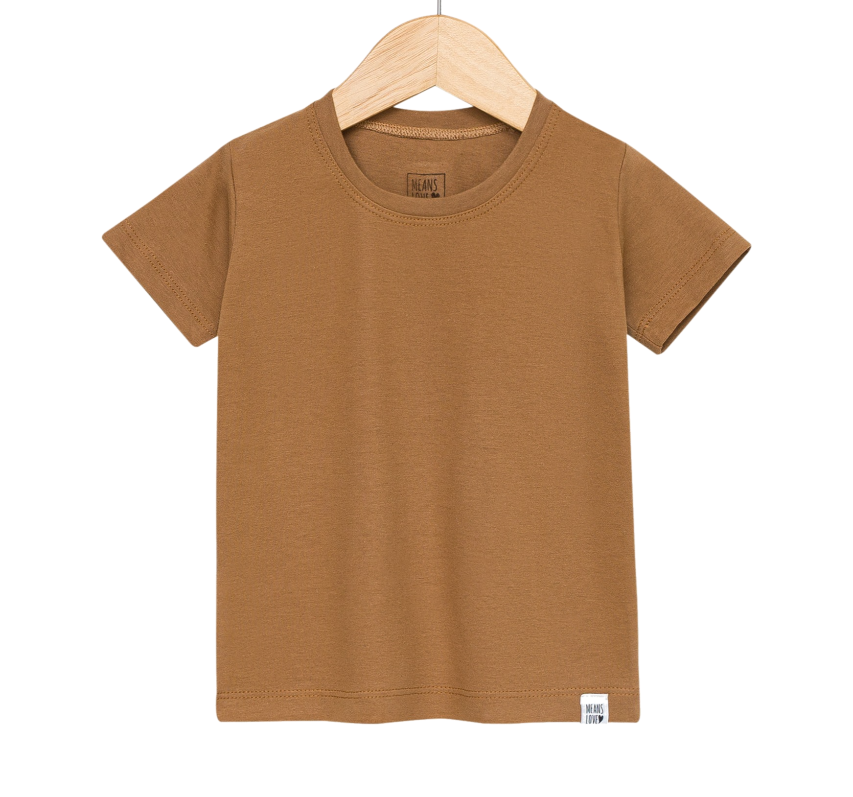Camiseta bebe infantil 100 por cento algodao lisa means love baby cor marrom claro catalogo