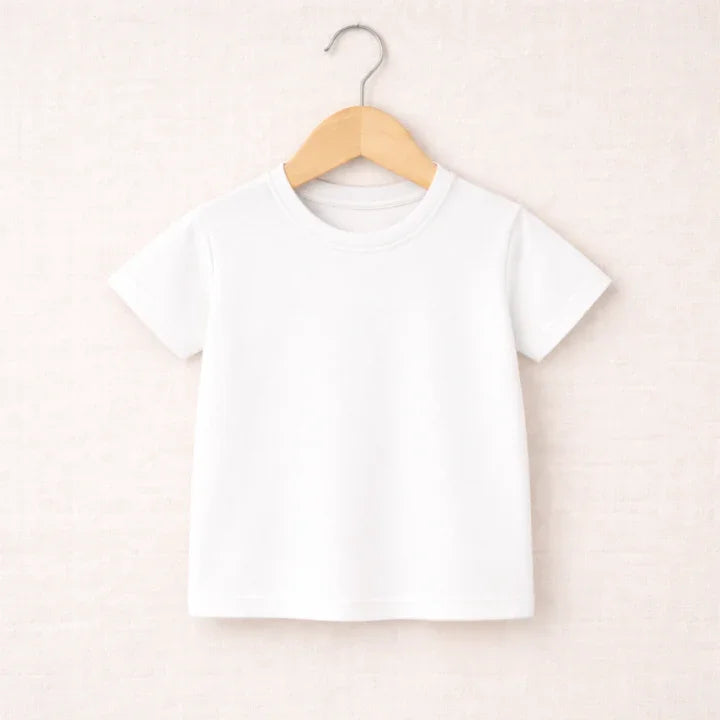 Camiseta manga curta branco puro infantil