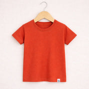 Camiseta manga curta laranja terracota infantil