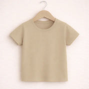 Ccamiseta manga curta verde bege claro infantil