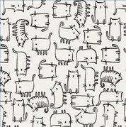 Calça Bebê/Infantil Com Bolsão Unissex [Malha Algodão - Estampada] - Gatos
