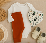Calça Bebê e Infantil Unissex – Algodão Canelado Premium Liso | Telha