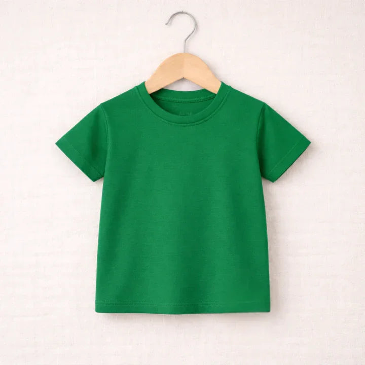 Ccamiseta manga curta verde verde bandeira infantil