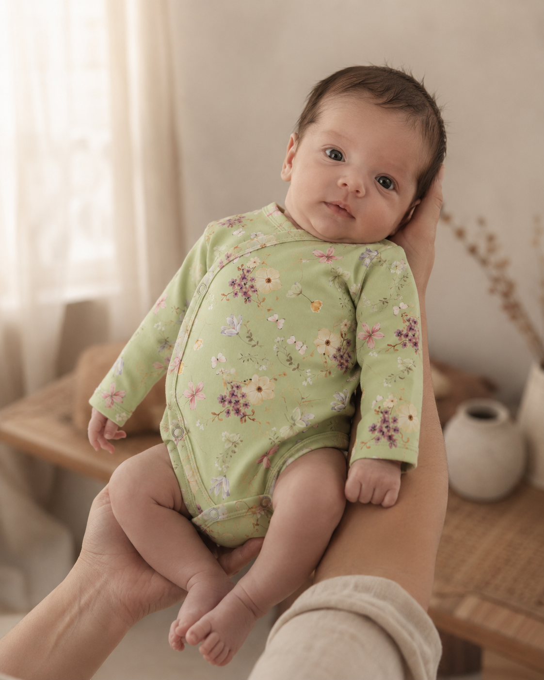 Body Kimono Recém-Nascido à 3 Meses - Cotton Adapt | Jardim De Primavera
