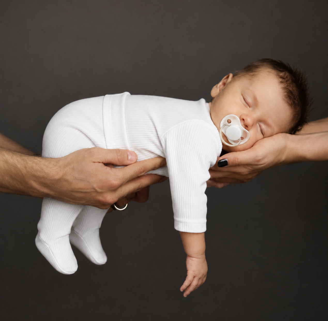 Kit Body Kimono + Calça com Pezinho – Recém-Nascido à 3 Meses | Algodão Canelado - Branco Puro